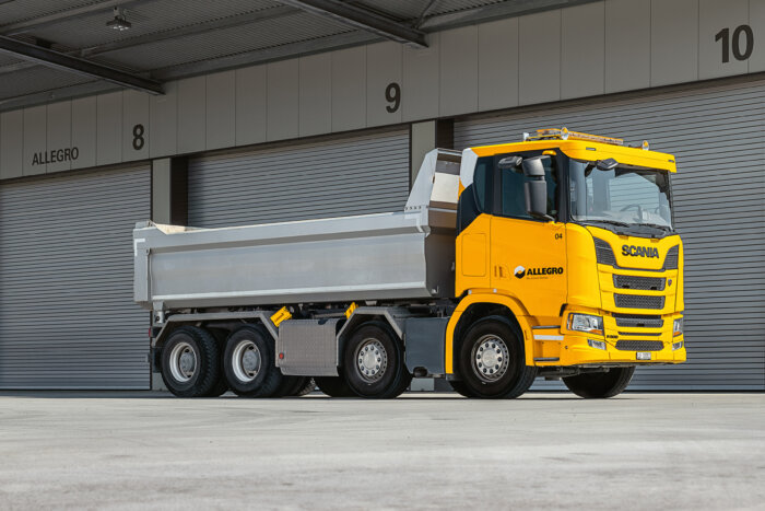 Allegro Transport Fahrzeugpark Scania 4 Achs Kipper 32to